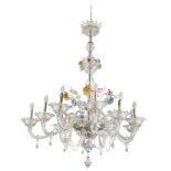 BEAUTIFUL GLASS CHANDELIER VENICE LATE 19TH CENTURY