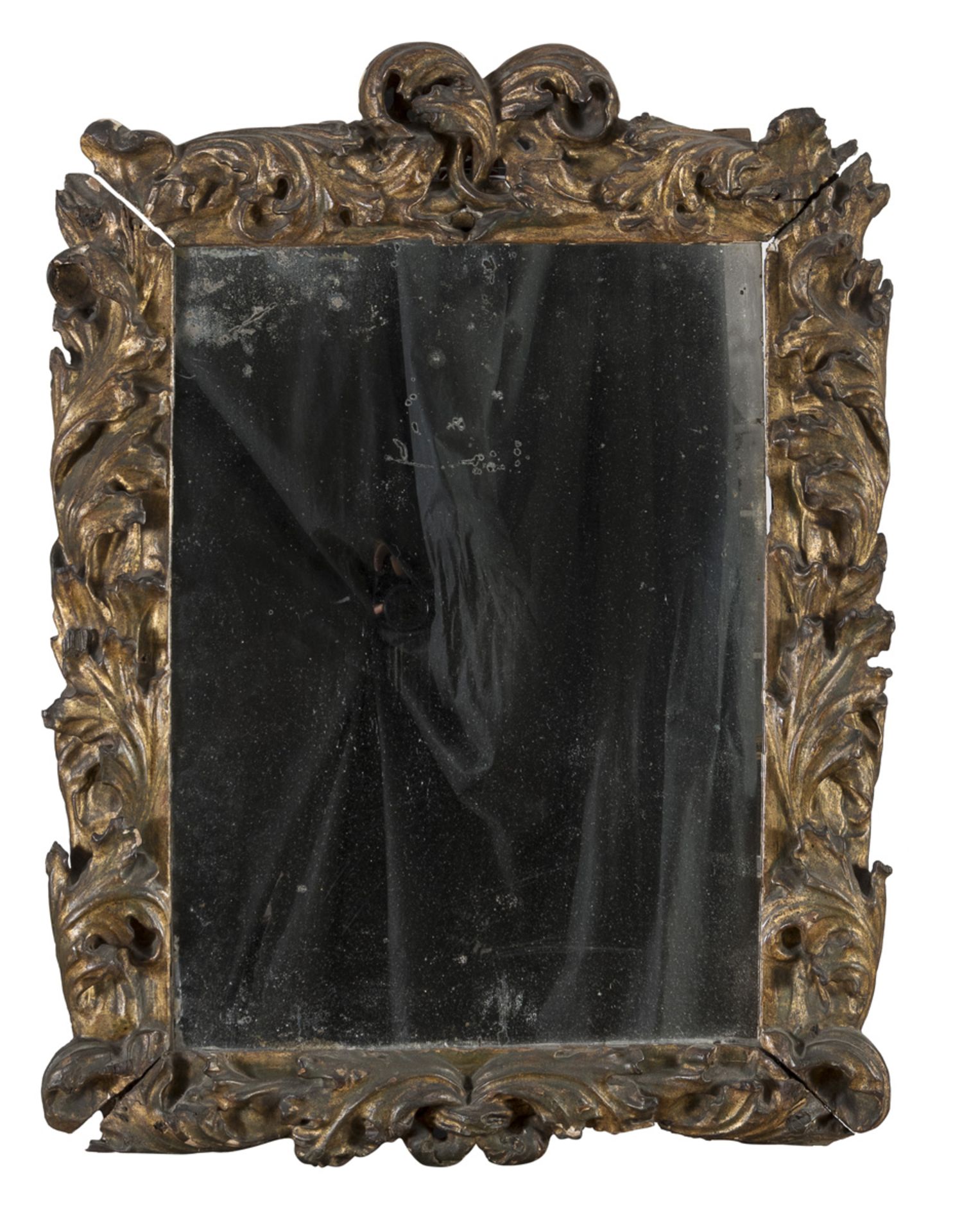 GILTWOOD MIRROR ROME OR NAPLES 17th CENTURY