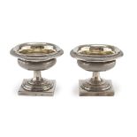 PAIR OF SILVER SALT CELLARS PUNCH ROME PONTIFICAL STATE 1815/1870