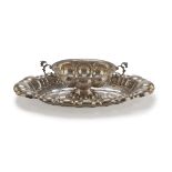 SILVER BOWL ON SILVER-PLATED TRAY HOLLAND 20TH CENTURY