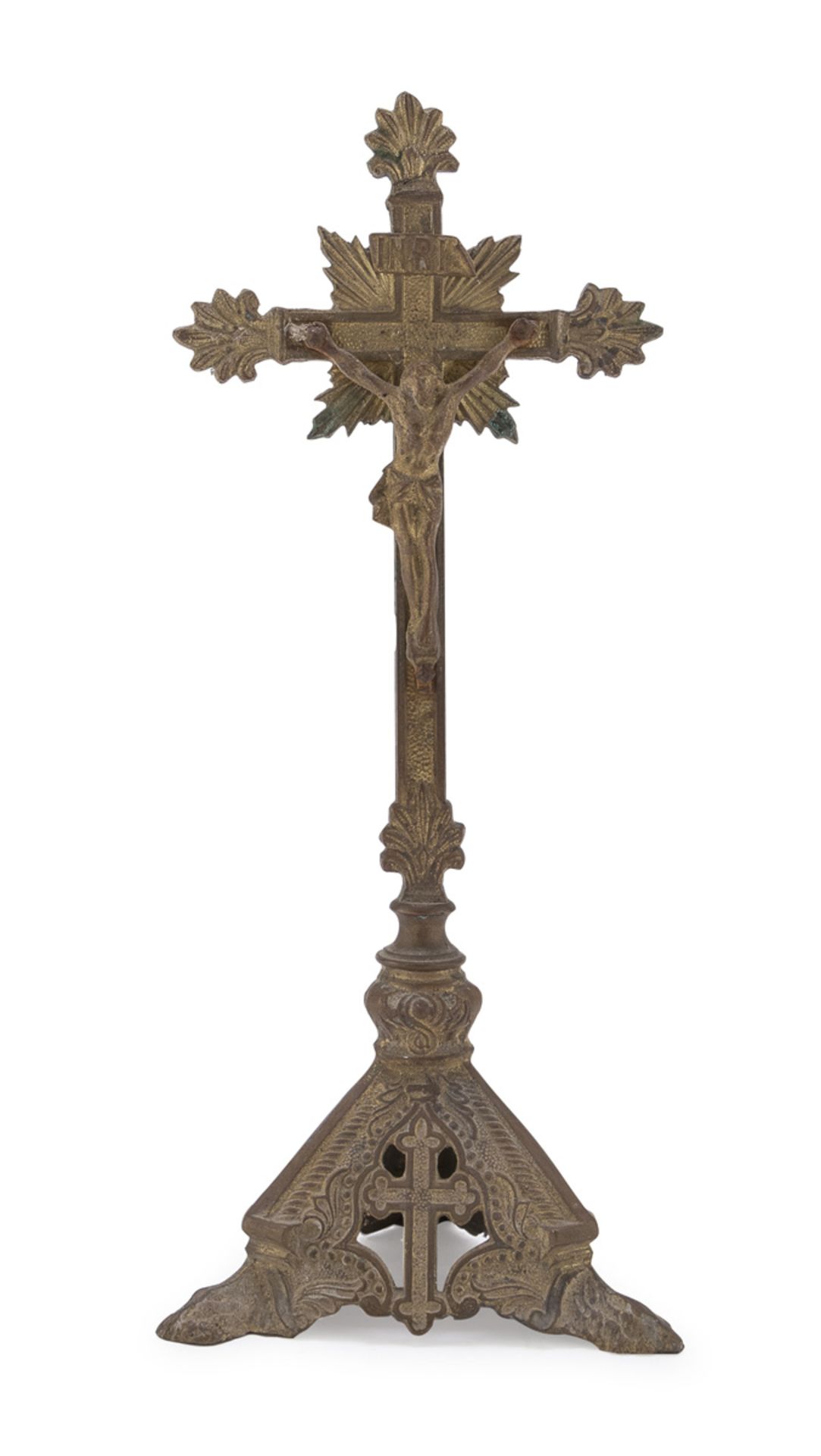 SMALL GILT METAL CRUCIFIX 19TH CENTURY