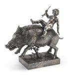 BEAUTIFUL SILVER SCULPTURE PUNCH KINGDOM OF ITALY ROME 20TH CENTURY