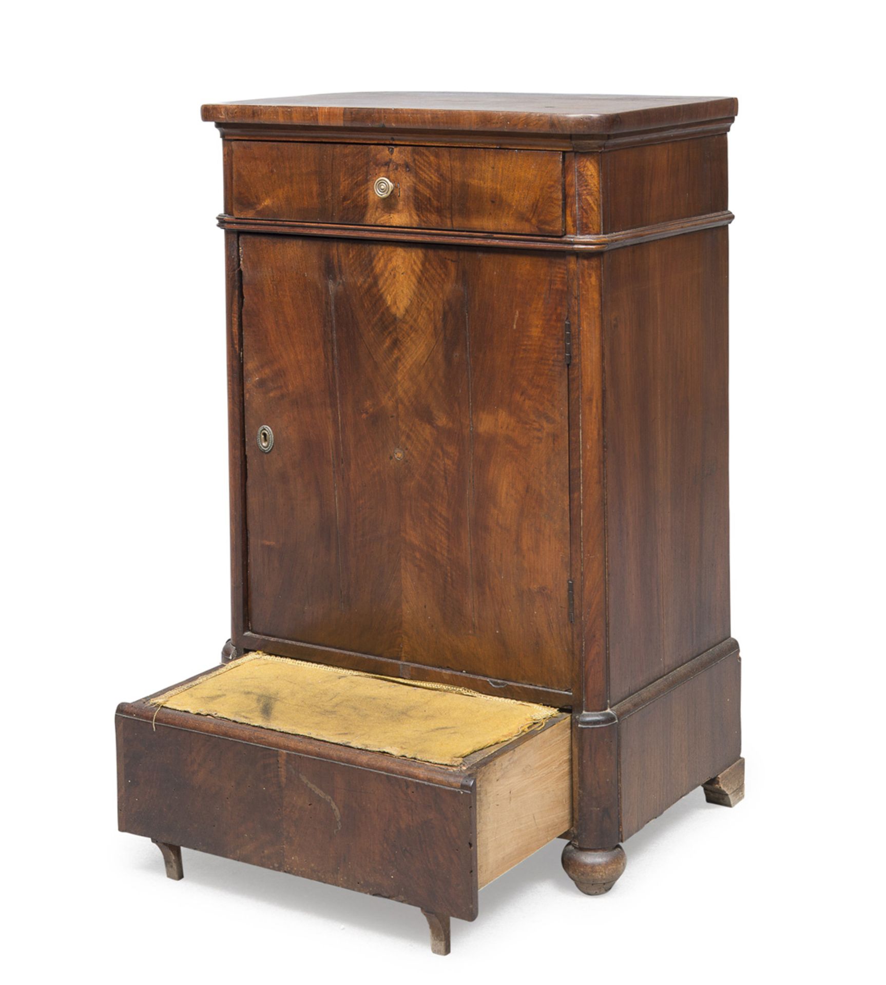 WALNUT PRIE DIEU BEDSIDE CABINET NAPLES 19TH CENTURY