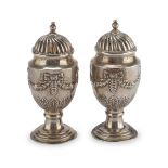 PAIR OF SILVER SALT CELLARS SHEFFIELD PUNCH 1897