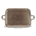 LARGE SILVER-PLATED TRAY UK 19TH CENTURY