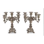 PAIR OF SILVER CANDELABRA PUNCH VERCELLI 1944/1968