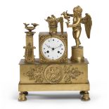 BEAUTIFUL GOLDEN BRONZE TABLE CLOCK EARLY 19th CENTURY