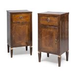 PAIR OF VIOLET EBONY BEDSIDE CABINETS VENETO OR AUSTRIA EARLY 19TH CENTURY