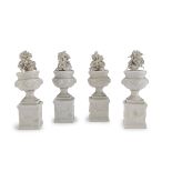 FOUR CERAMIC PLACEHOLDERS GINORI EARLY 20TH CENTURY
