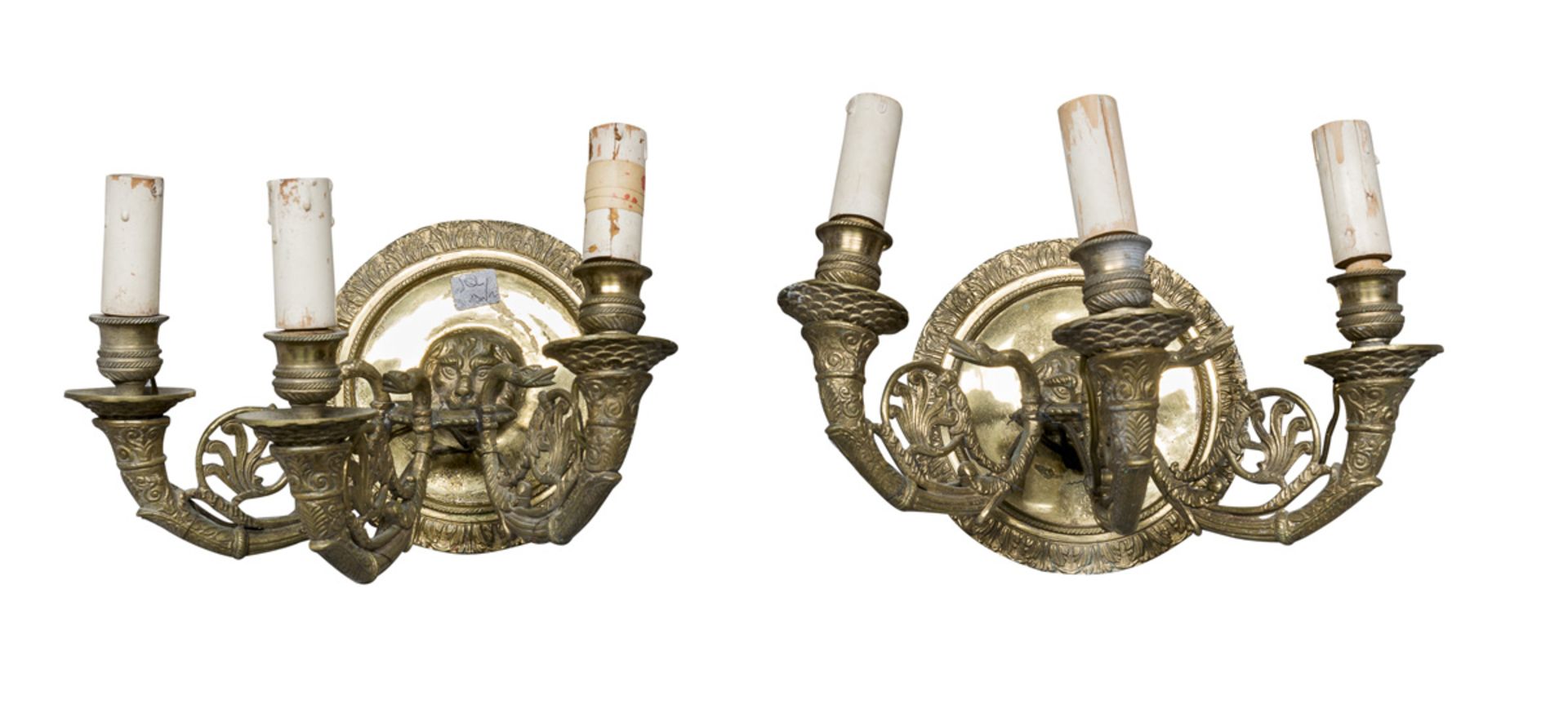 A PAIR OF BRONZE APPLIQUES 19TH CENTURY