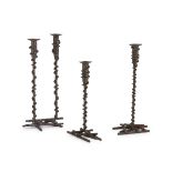 THREE CANDLESTICKS 20TH CENTURY