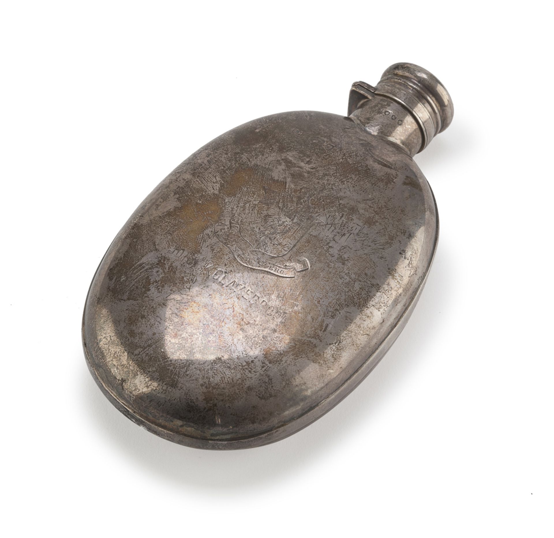 SILVER POCKET FLASK LONDON 1886