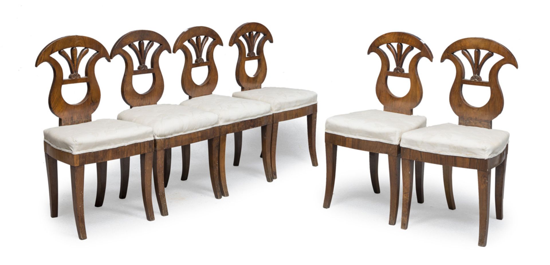 FIVE CHAIRS IN HOLYWOOD VENETO EARLY 19TH CENTURY