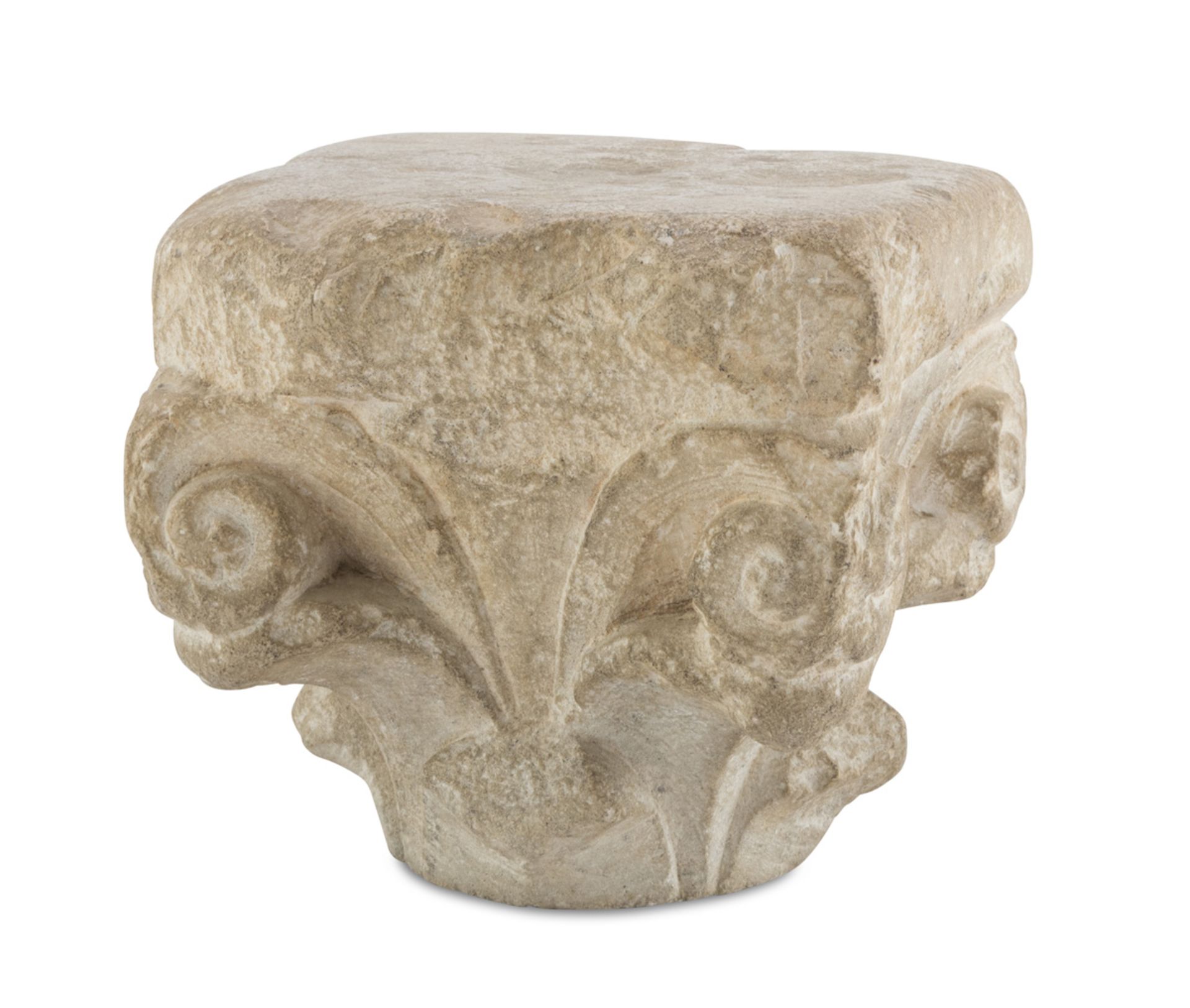 SMALL CAPITAL IN WHITE MARBLE 16TH CENTURY