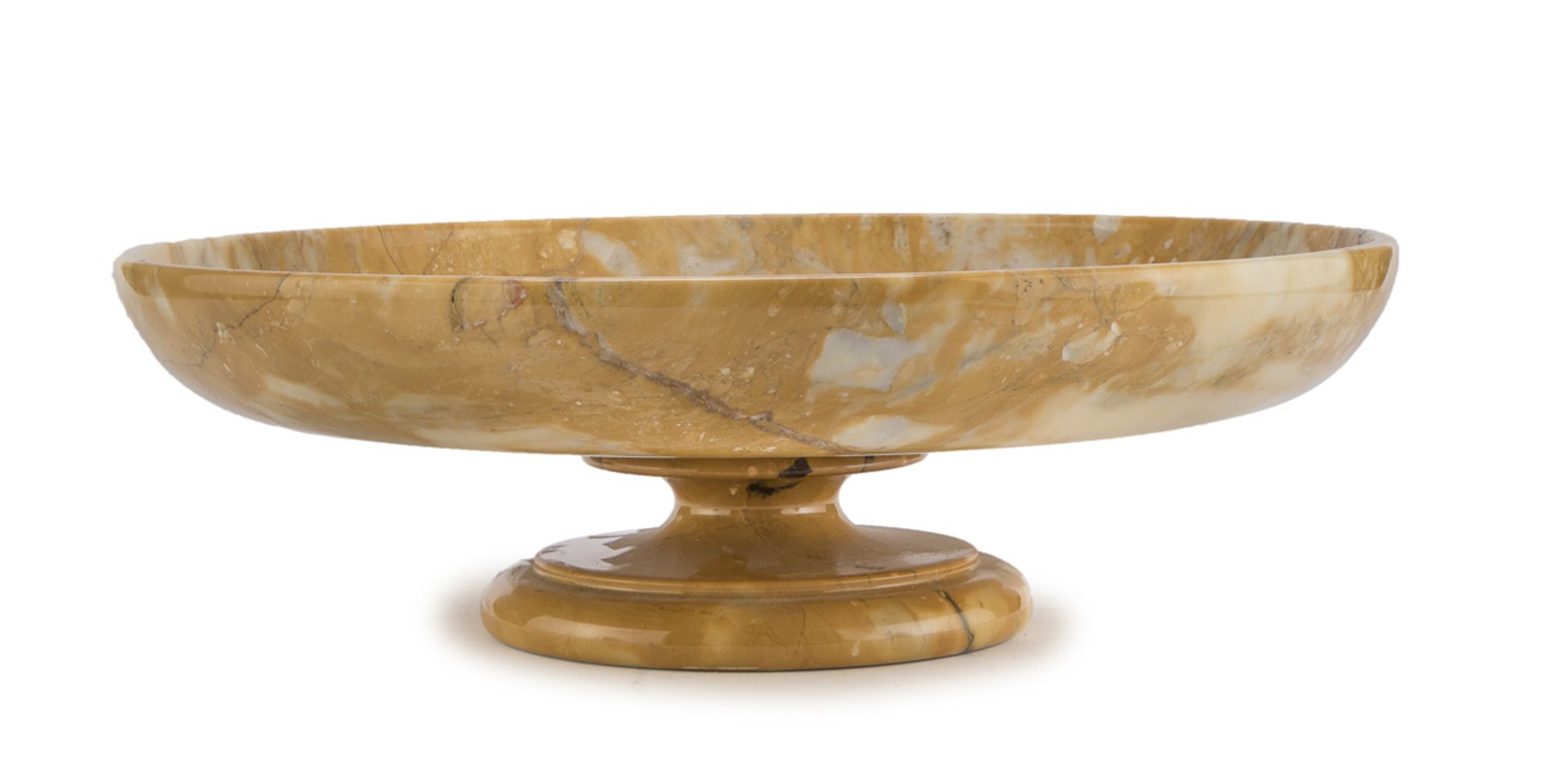 LARGE CENTERPIECE IN YELLOW SIENA MARBLE 20TH CENTURY