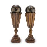 A PAIR OF VASES WITH BALL GAME NORTHERN EUROPE BIEDERMAIER PERIOD