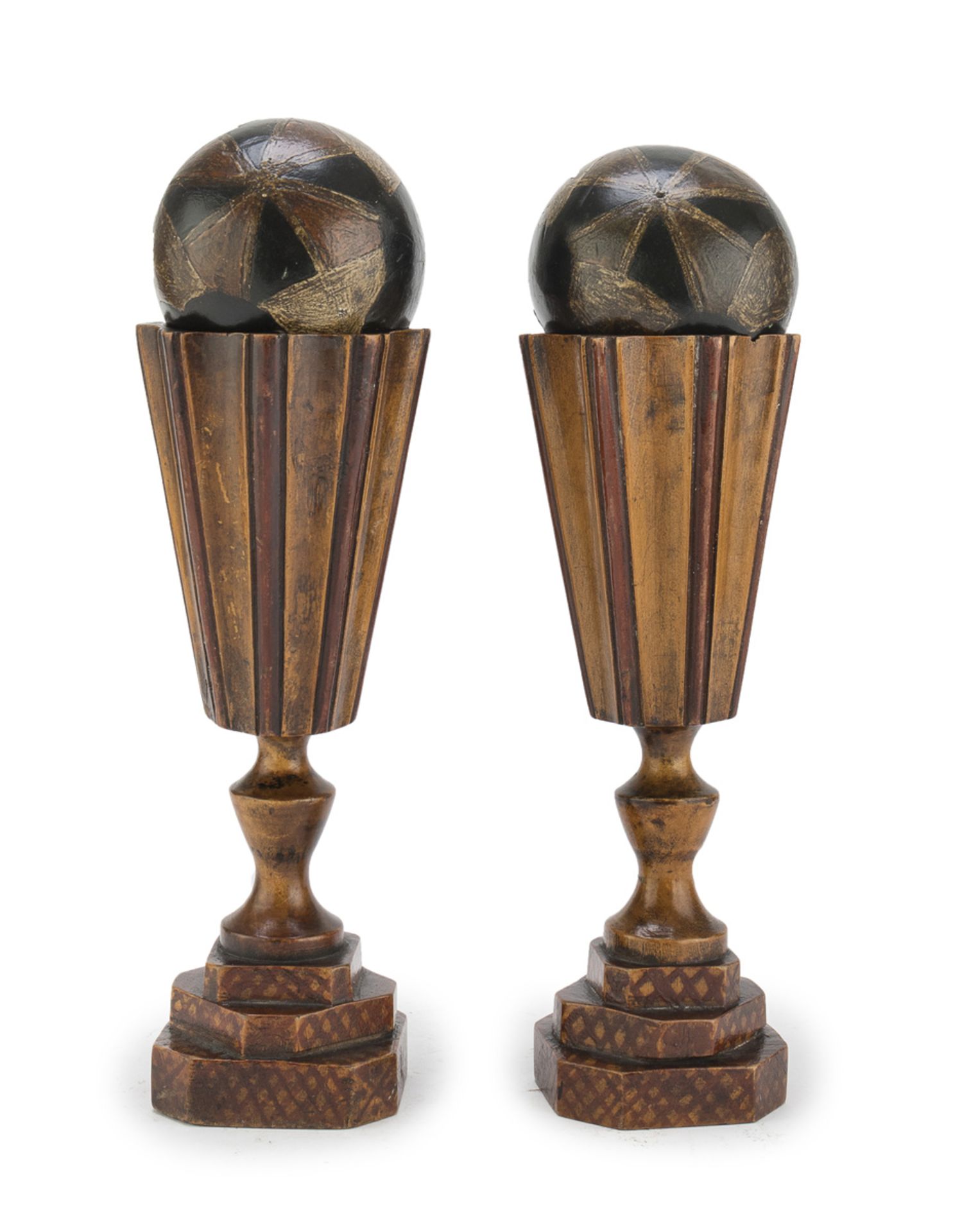 A PAIR OF VASES WITH BALL GAME NORTHERN EUROPE BIEDERMAIER PERIOD