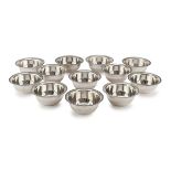 TWELVE SILVER FRUIT SALAD CUPS ITALY 1944/1968