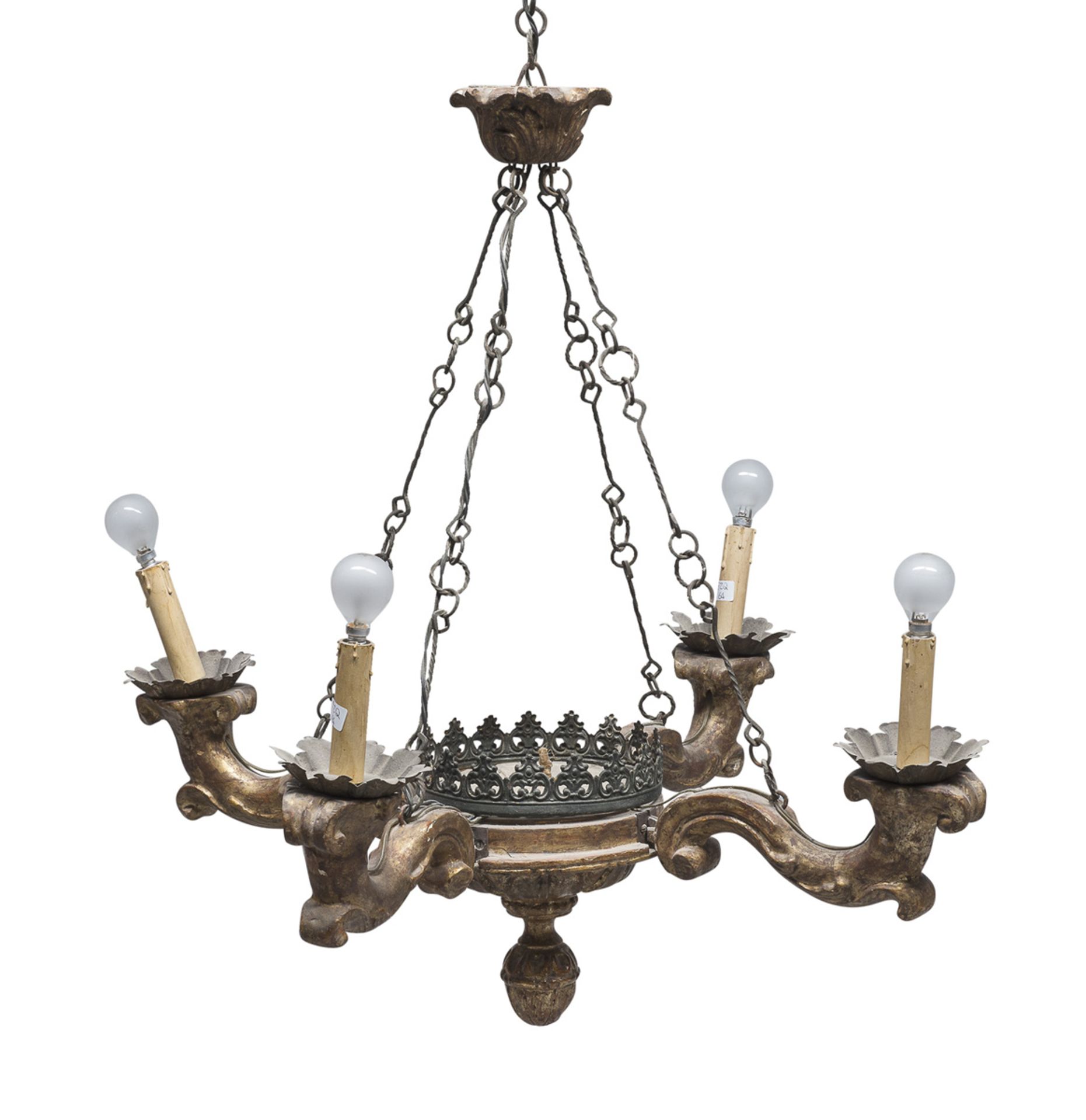 CHANDELIER IN GILTWOOD ANCIENT ELEMENTS