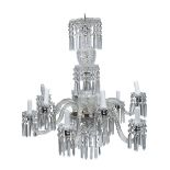 CHANDELIER IN CUT GLASS EARLY 20TH CENTURY