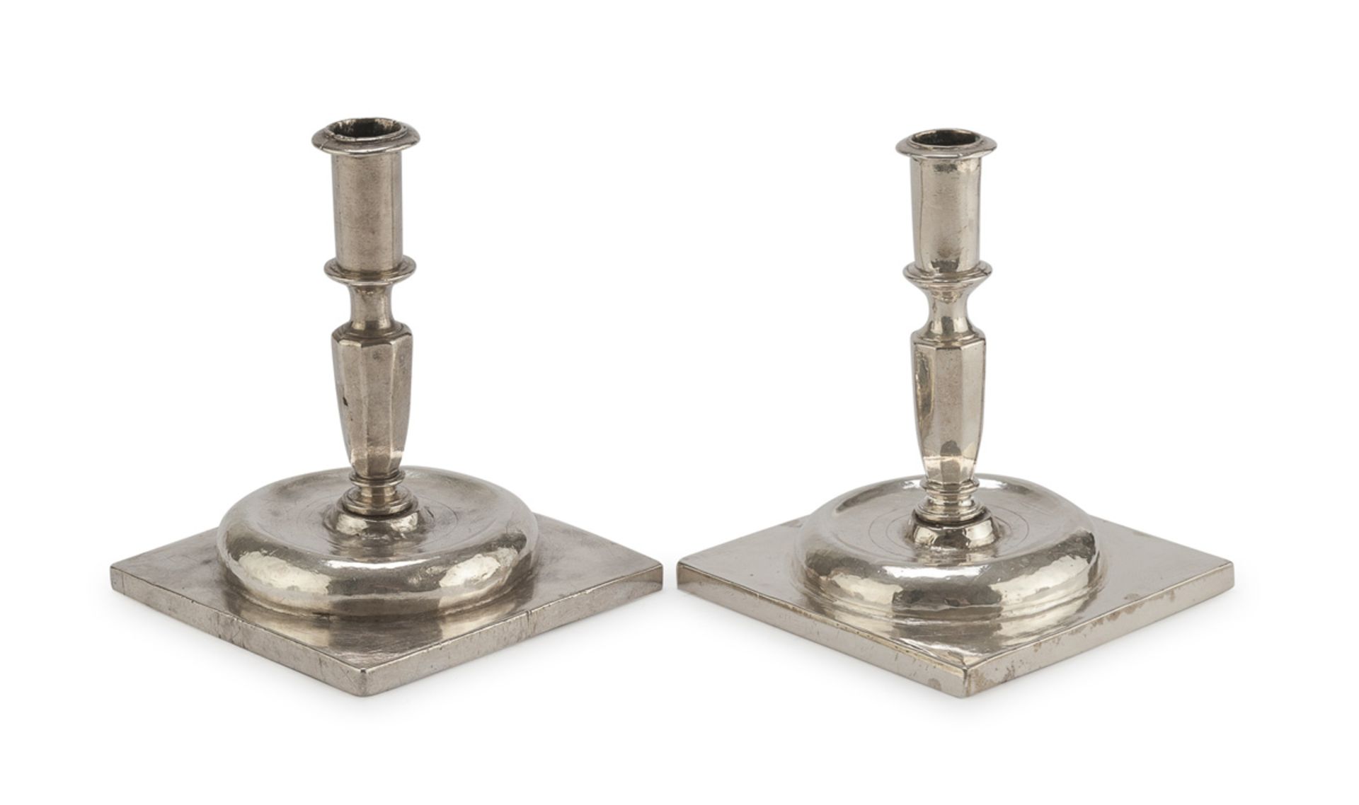 PAIR OF SILVER CANDLESTICKS 20TH CENTURY