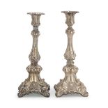 PAIR OF SILVER CANDLESTICKS 19TH CENTURY