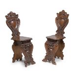 PAIR OF WALNUT STOOLS 19TH CENTURY