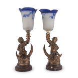 PAIR OF COPPER LAMPS LATE 19TH CENTURY