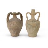 COUPLE OF FLASKS IN TERRACOTTA SOUTHERN ITALY AT THE BEGINNING OF THE 20TH CENTURY