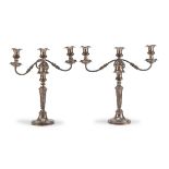 PAIR OF SILVER-PLATED CANDELABRA EARLY 20TH CENTURY