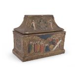 BOX IN PAINTED WOOD AND PLASTER GOTHIC STYLE 19th CENTURY