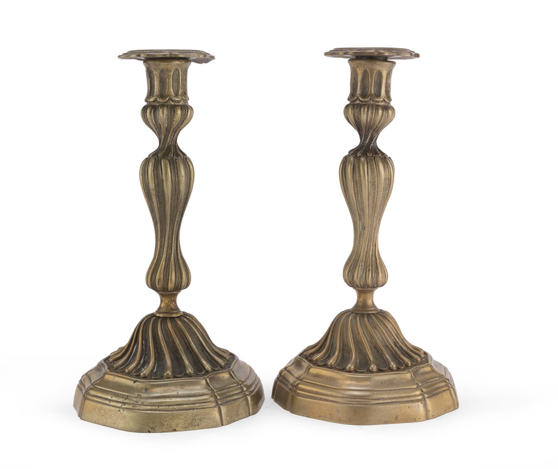 PAIR OF BRONZE CANDLESTICKS 18th CENTURY