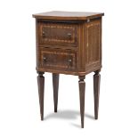 SMALL WALNUT BRIAR BEDSIDE CABINET LATE 18TH CENTURY