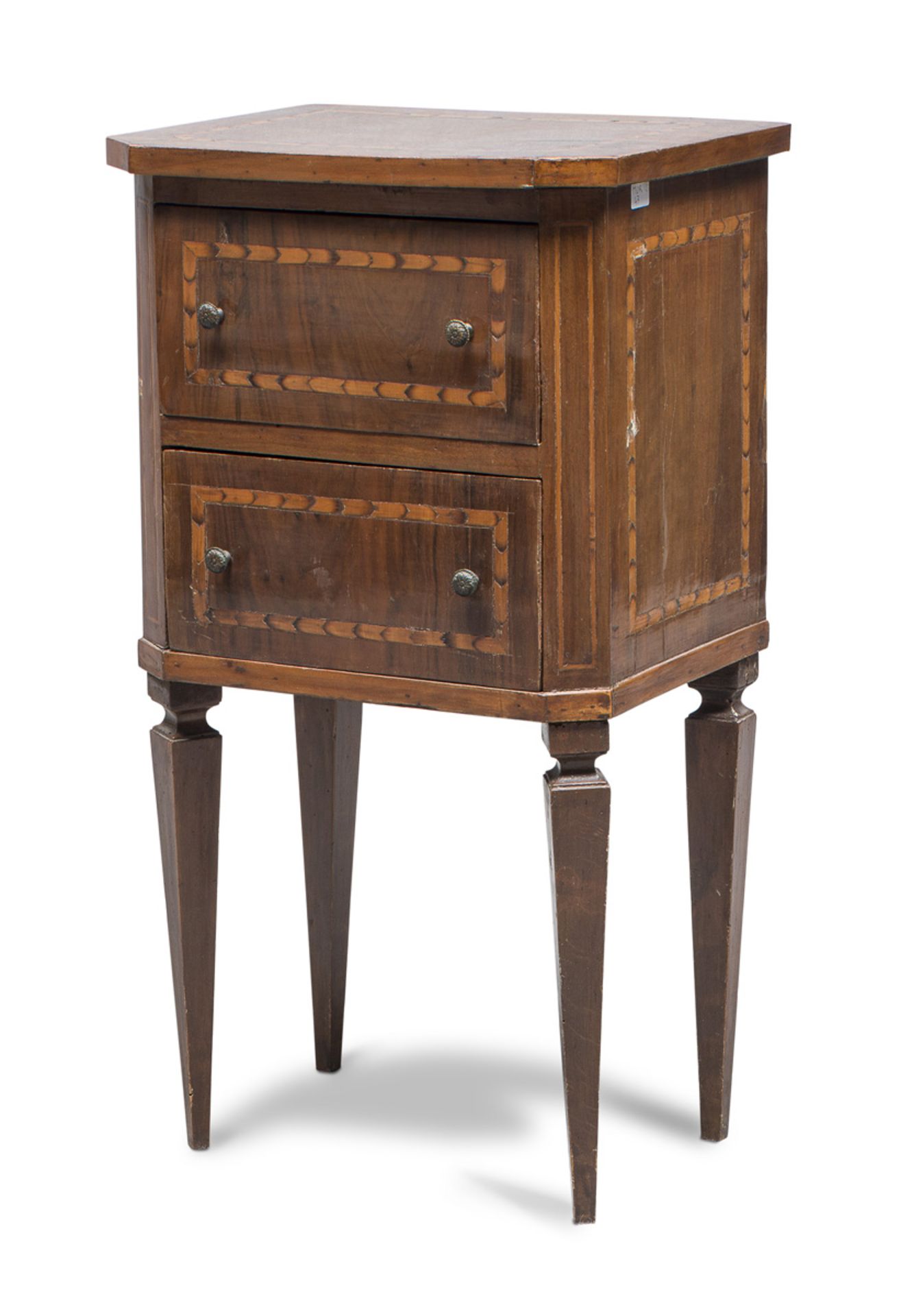 SMALL WALNUT BRIAR BEDSIDE CABINET LATE 18TH CENTURY