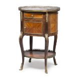 BEAUTIFUL CYLINDER BEDSIDE CABINET IN PURPLE EBONY FRANCE 18TH CENTURY