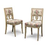 A PAIR OF LACQUERED WOOD CHAIRS EARLY 19th CENTURY