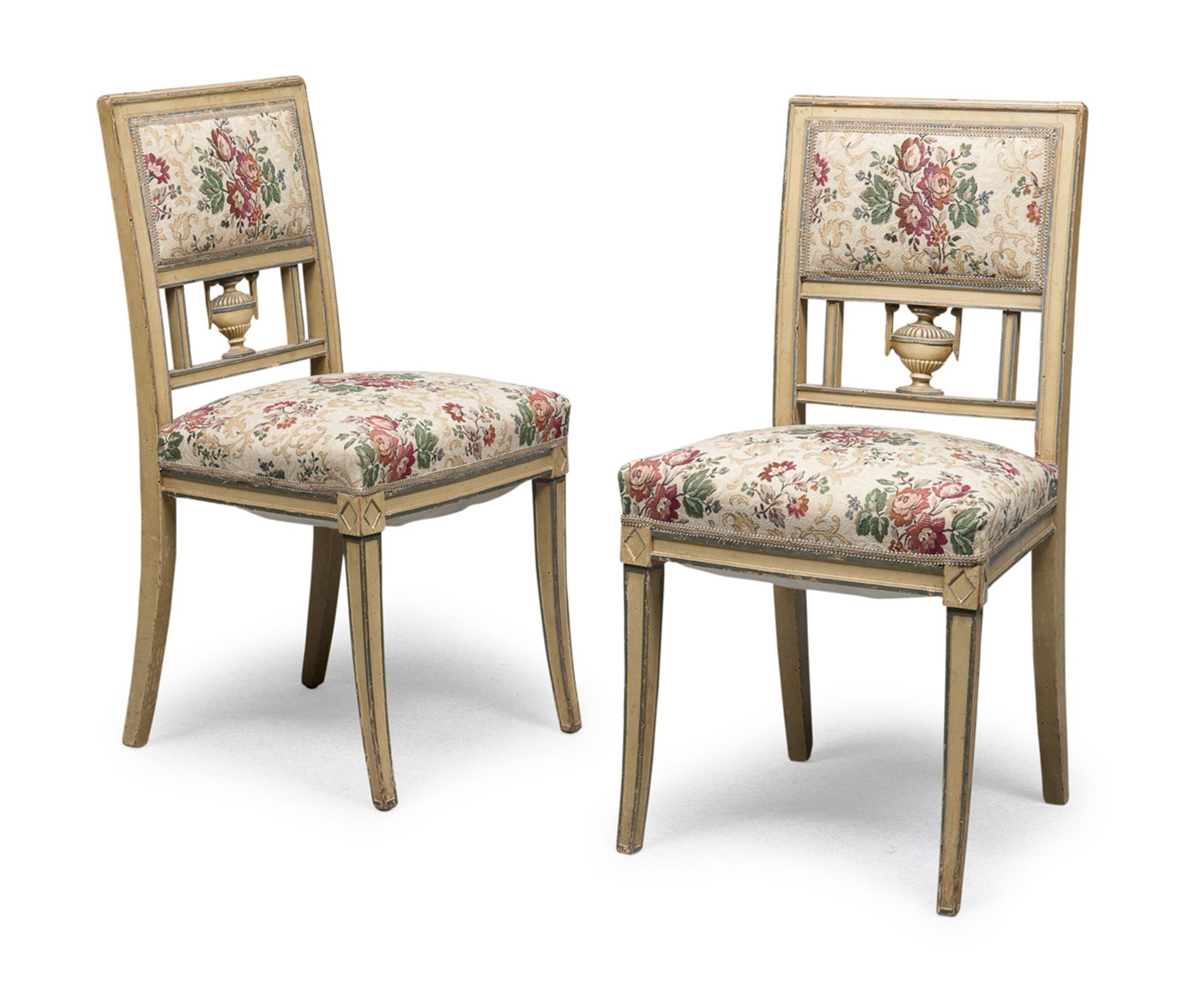 A PAIR OF LACQUERED WOOD CHAIRS EARLY 19th CENTURY