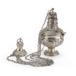 SILVER-PLATED ASPERSORY PROBABLY ROME 19TH CENTURY