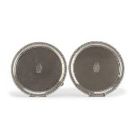 PAIR OF SILVER SALVER PUNCH LONDON 1824