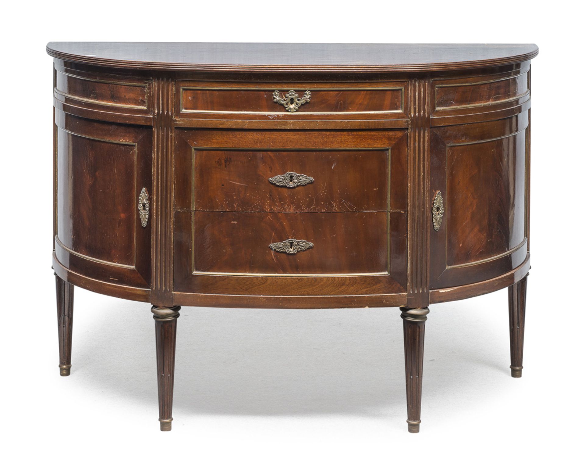 DEMILUNE SIDEBOARD IN MAHOGANY FRANCE 19TH CENTURY