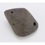 AN ECUADORIAN ENGRAVED STONE SHELL 6TH CENTURY B.C. - 16TH CENTURY.