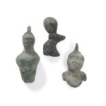 THREE MIDDLE EAST BRONZE FRAGMENTS UNDEFINIBLE EPOCH.