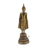 A THAI GILDED BRONZE SCULPTURE REPRESENTING BUDDHA 19TH CENTURY