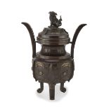 A BUG CHINESE BURNISHED BRONZE CENSER FIRST HALF 20TH CENTURY.