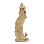 A JAPANESE MARINE IVORY SCULPTURE DEPICTING BENZAITEN. LATE 19TH CENTURY.