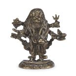 A TIBETAN BRONZE SCULPTURE OF MAHAKALA. 20TH CENTURY.