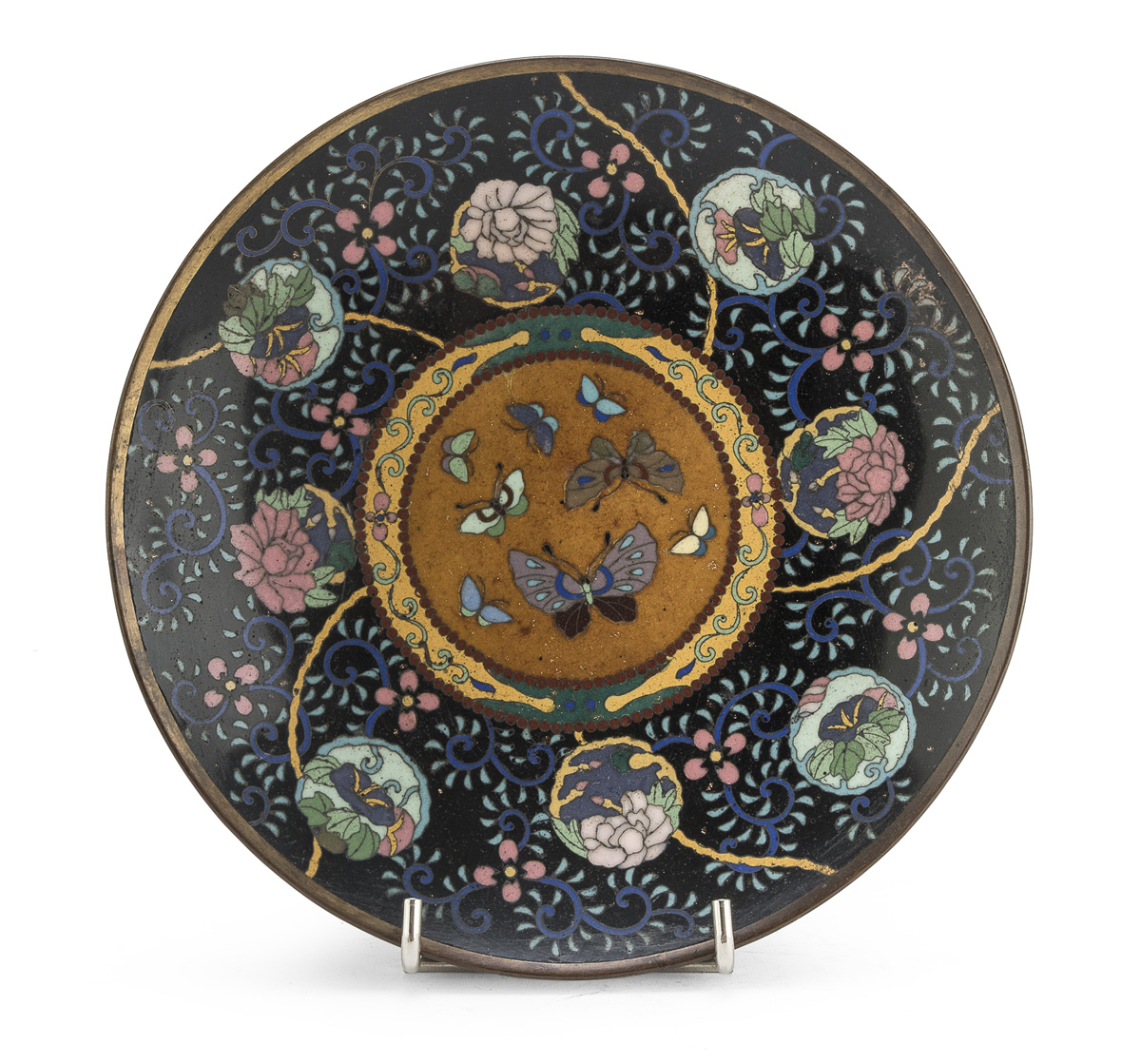 A JAPANESE CLOISONNÉ DISH LATE 19TH EARLY 20TH CENTURY