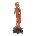 A CHINESE IVORY SCULPTURE REPRESENTING YANG GUIFEI EARLY 20TH CENTURY.