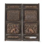 A PAIR OF SMALL CHINESE WOOD PANELS FIRST HALF 20TH CENTURY