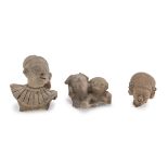 THREE ECUADORIAN TERRACOTTA HEADS. 6TH CENTURY B.C. - 16TH CENTURY.